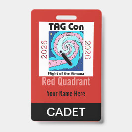 Crachá TAG Con 2026 - Red Quadrant - Distintivo de Cadete