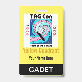Crachá TAG Con 2026 - Yellow Quadrant - Cadet Badge