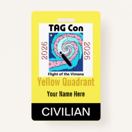 Crachá TAG Con 2026 - Yellow Quadrant - Civilian Badge