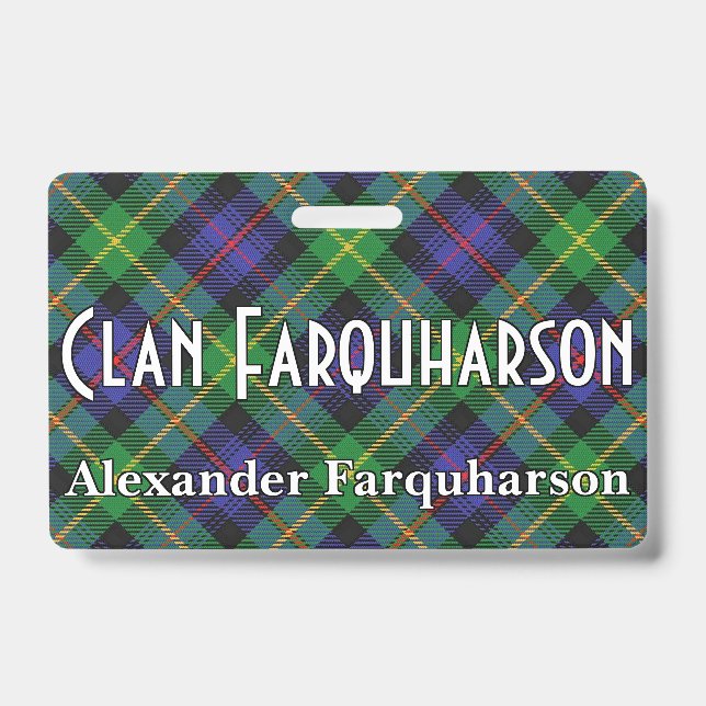 Crachá Tartan do Clã Farquharson Snappy (Frente)