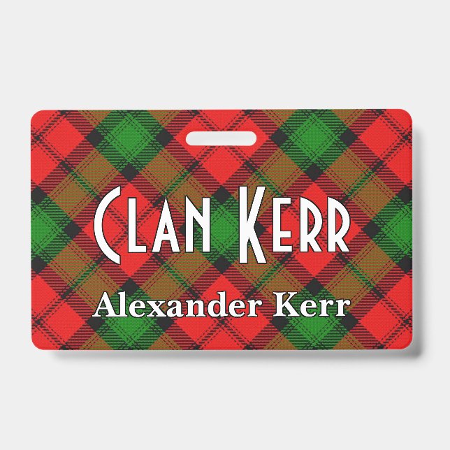 Crachá Tartan do Clã Kerr Snappy (Frente)