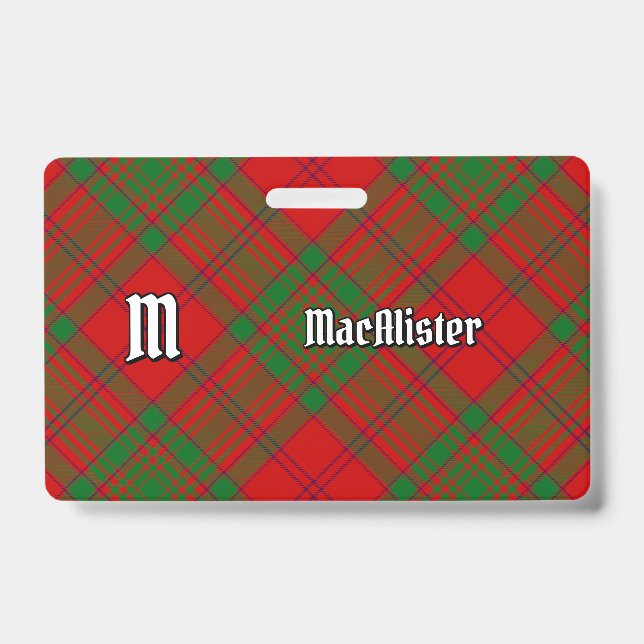 Crachá Tartan do Clã MacAlister de Glenbarr (Frente)