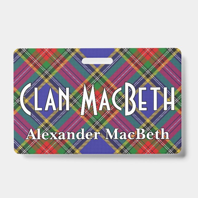 Crachá Tartan do Clã MacBeth Snappy (Frente)