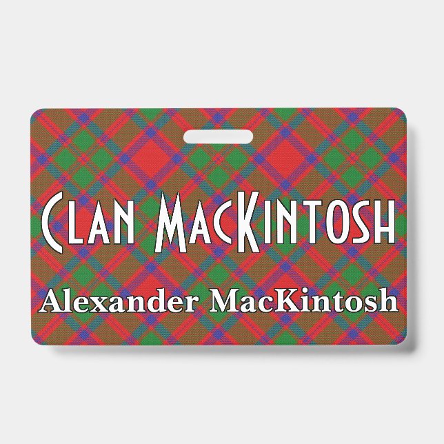 Crachá Tartan do Clã MacKintosh Snappy (Frente)