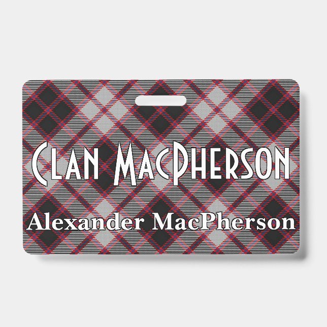 Crachá Tartan do Clã MacPherson Snappy (Frente)