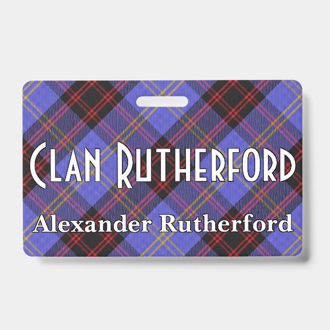 Crachá Tartan do Clã Rutherford Snappy (Frente)