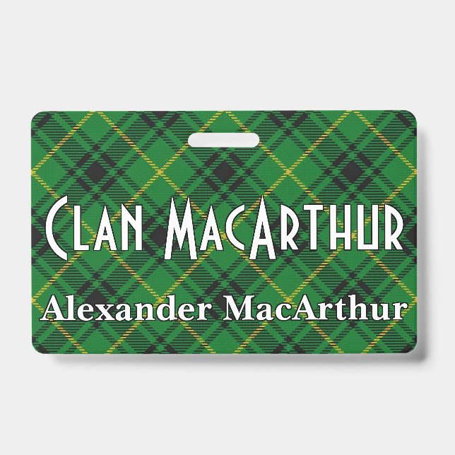 Crachá Tartan do Clã Snappy Arthur MacArthur (Frente)