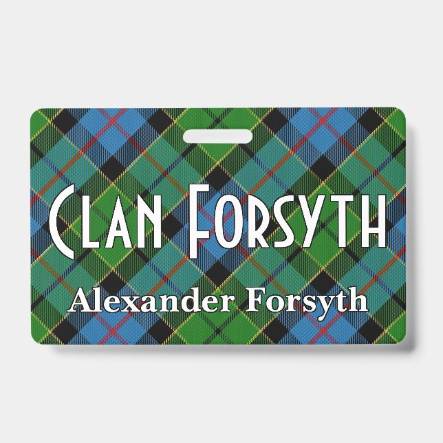 Crachá Tartan do Clã Snappy Forsyth (Frente)