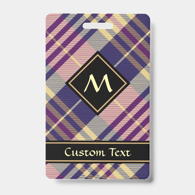 Crachá Tartan roxo, Dourado e azul (Frente)