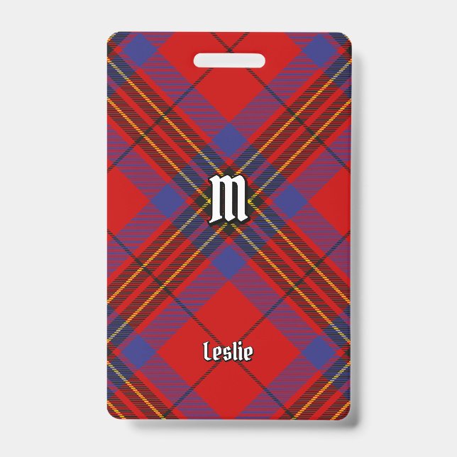 Crachá Tartan Vermelho Clan Leslie (Frente)