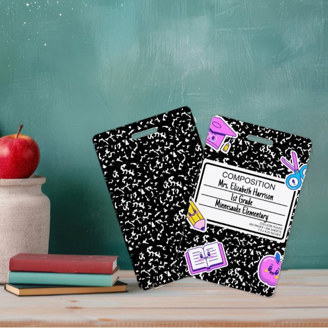 Crachá Teacher Back to School Composition  (Criador carregado)