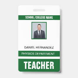Crachá Teacher ID Card 