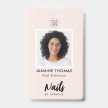 Técnico de Unhas Foto Logotipo Rosa Corado