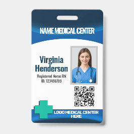 Crachá Template Employee Photo Nurse ID Badge