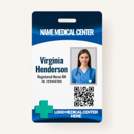 Crachá Template Employee Photo Nurse ID Badge