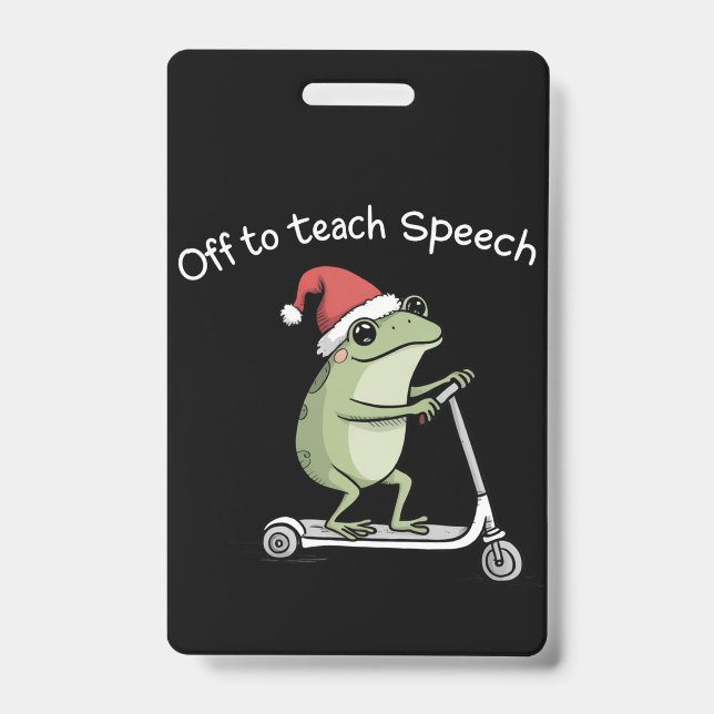 Crachá Terapeuta da Fala de Natal SLP Comunicação  (Frente)