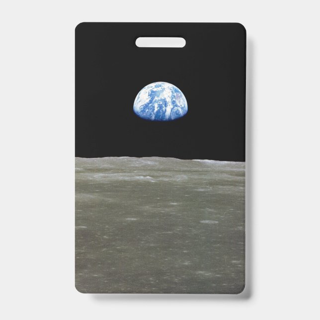 Crachá Terra da Lua no Espaço Negro: Earthrise (Frente)