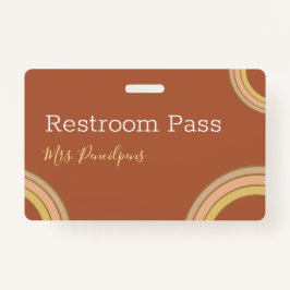 Crachá Terracotta Boho Rainbow Pass Personalizado Hall