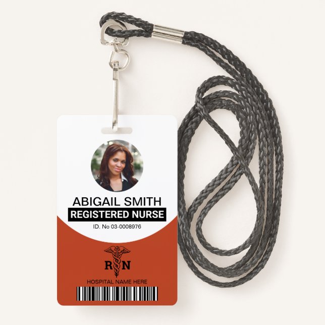 Crachá Terracotta - Foto registrada de creme caduceus (Frente com cordão)