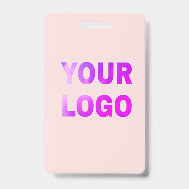 Crachá texto simples mínimo adicione seu logotipo/design  (Frente)