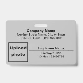 Crachá Textos Simples Com Foto do Funcionário Retângulo C