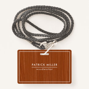 Crachá Textura em madeira castanha Impressão Tipografia b