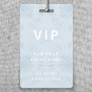 Crachá Tia Dye   VIP Access Pastel Blue Event