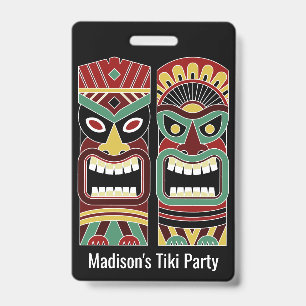 Crachá Tiki Totems crachás de texto personalizados