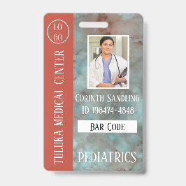 Crachá Tinte Médica Identificação Fotográfica Azul Suave