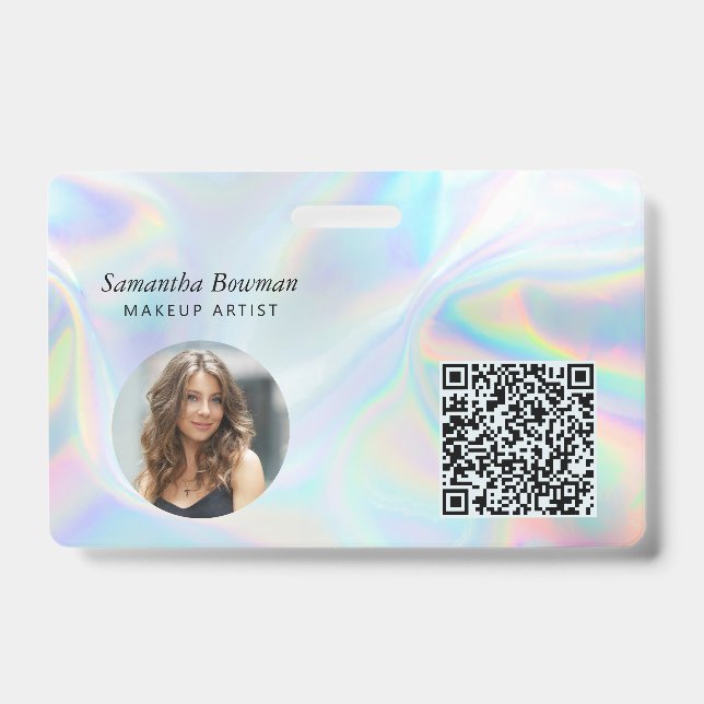 Crachá Titular do Artista de Maquiagem de Código QR Moder (Frente)