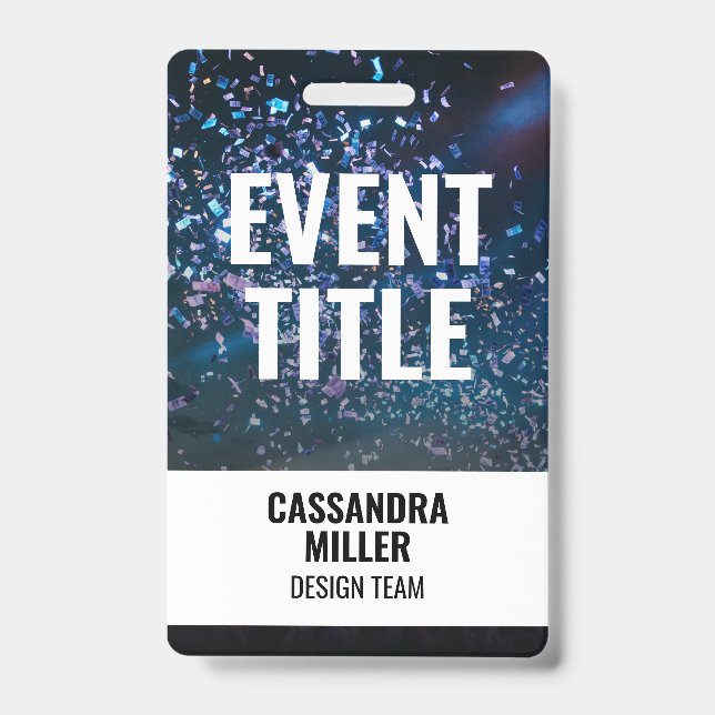 Crachá Título do Evento com Foto de Fundo Passe de Bastid (Frente)