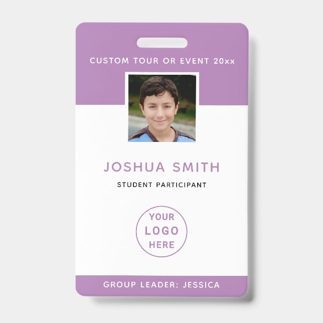 Crachá Tour de Música Escolar Trip de Modelo de Foto do C (Frente)