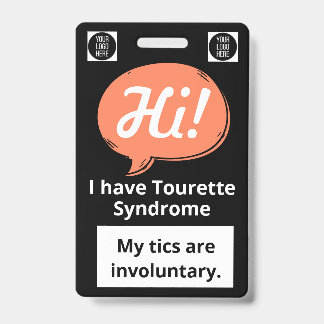 Crachá Tourette Syndrome Speech Bubble Volunteer Lanyard 
