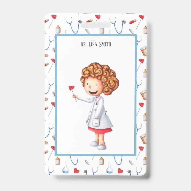 Crachá Trabalhador da Saúde Médico ou Enfermeiro Personal (Frente)