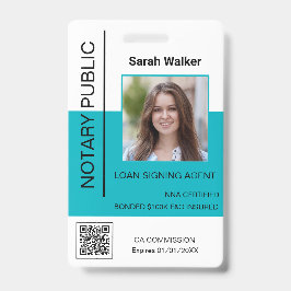 Crachá Trabalhador de escritório de foto de ID de notário