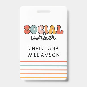 Crachá Trabalhador Social Retro Personalizado