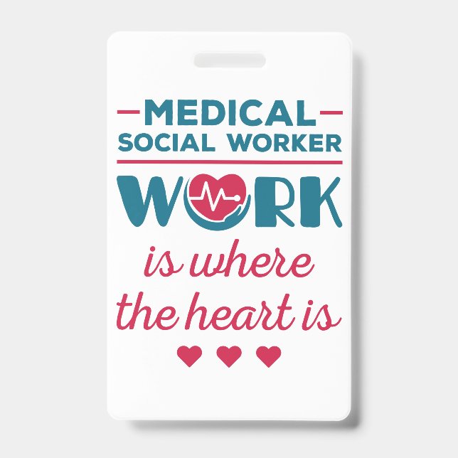 Crachá Trabalho de Assistente Social Médico é Onde o Cora (Frente)