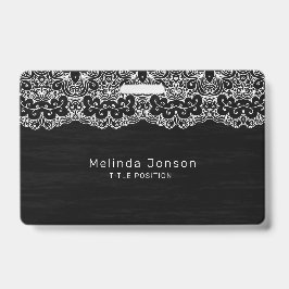 Crachá Traço Floral Branco