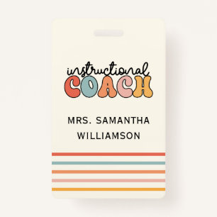 Crachá Treinador educacional Treinador Personalizado Retr