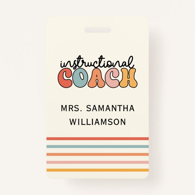 Crachá Treinador educacional Treinador Personalizado Retr (Frente)