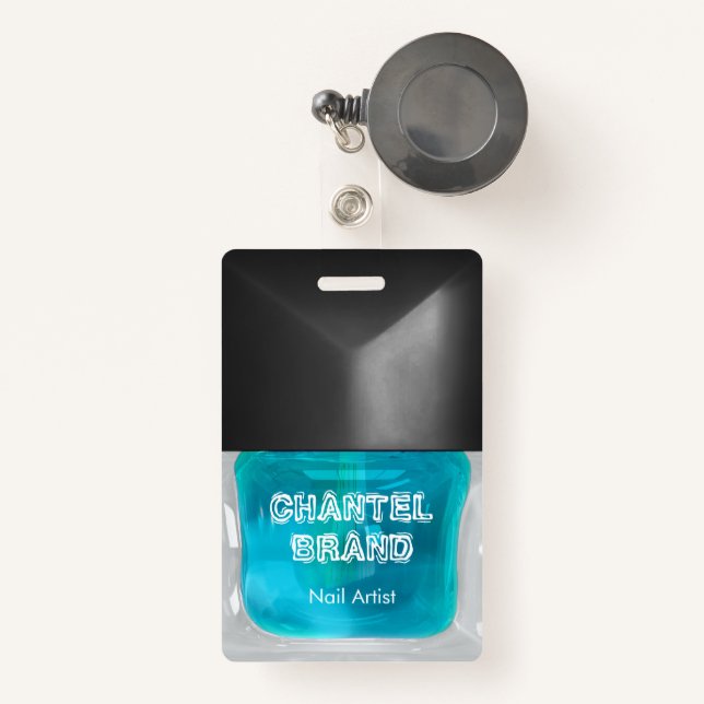 Crachá Trendy Baby Blue Nail Pollish Salon (Frente com retrátil)