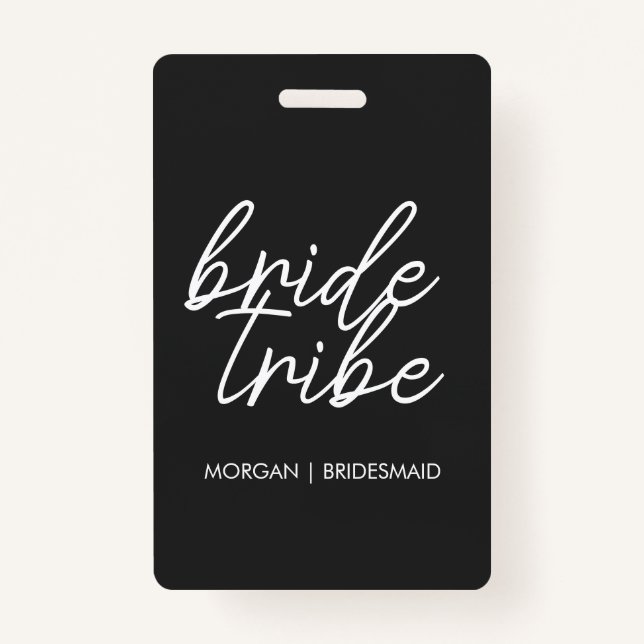 Crachá Tribo Bride | Bachelorette Bridesmaid Modern (Frente)