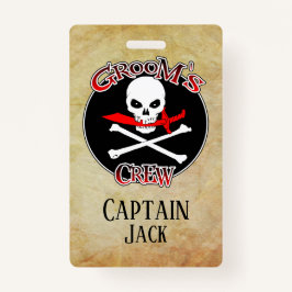 Crachá Tripulação do Groom Personalizada