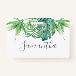 Crachá Tropical Palm Leaves Name Tags