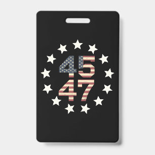 Crachá Trump 45 47 Estrelas Bandeira Americana Vintage EU