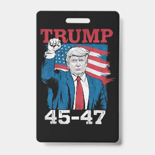 Crachá Trump 45 47 Vintage Retro EUA Bandeira Americana