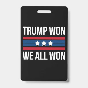 Crachá Trump Ganhou Nós Todos Ganhamos 2024 Bandeira dos 