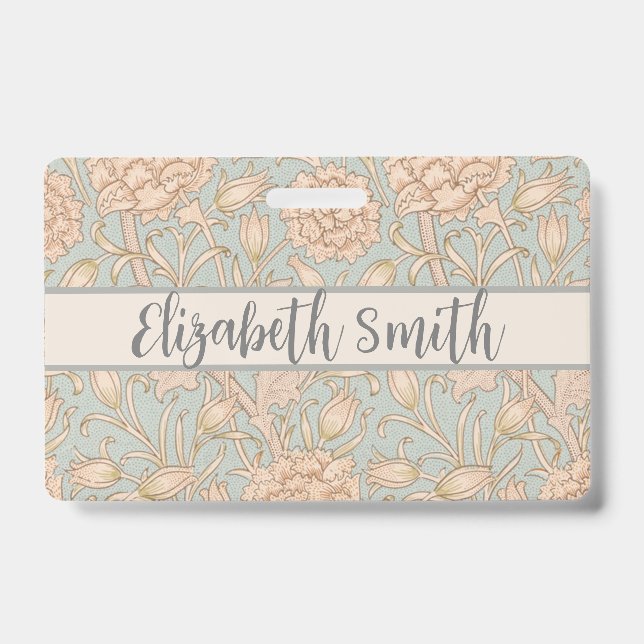 Crachá Tulipa Selvagem de William Morris Flor Desenho Flo (Frente)