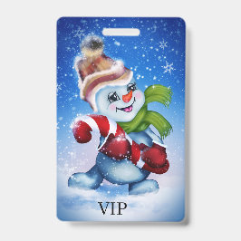 Crachá Um boneco de neve festivo