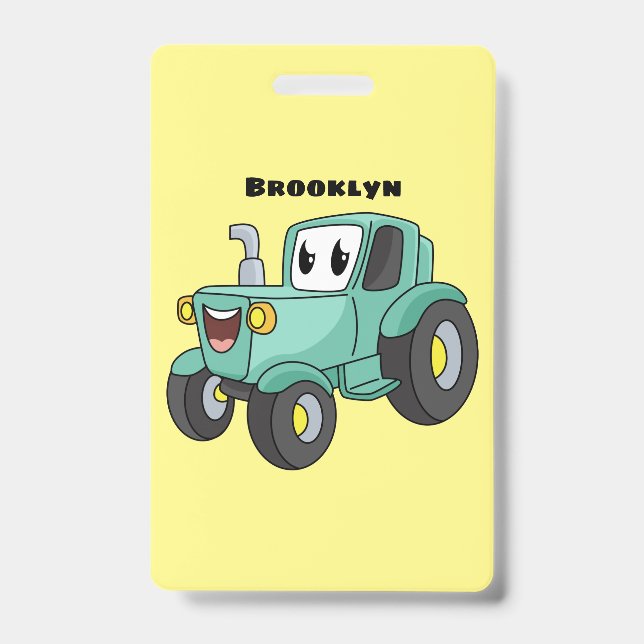 Crachá Um desenho animado verde e bonito (Frente)